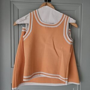 House of Harlow 1960 Peach and White Knit Skirt Set